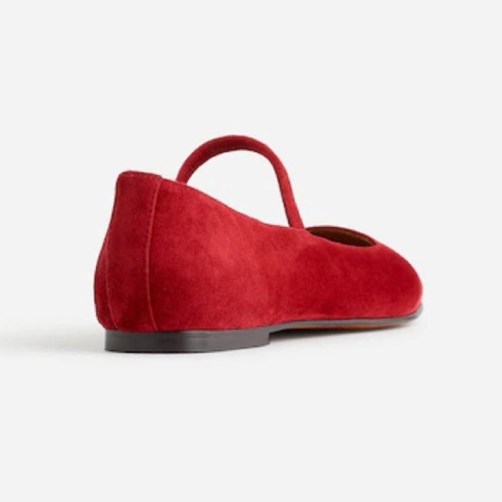 NWT Madewell Greta Suede Ballet Flats Ballerina Ruby Port Red Burgundy Leather - Picture 4 of 10